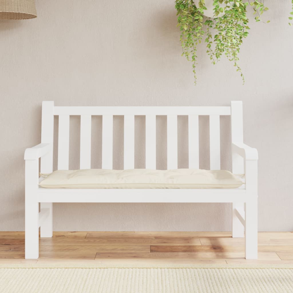 Cuscino per Panca da Giardino Crema 120x50x7 cm Tessuto Oxford
