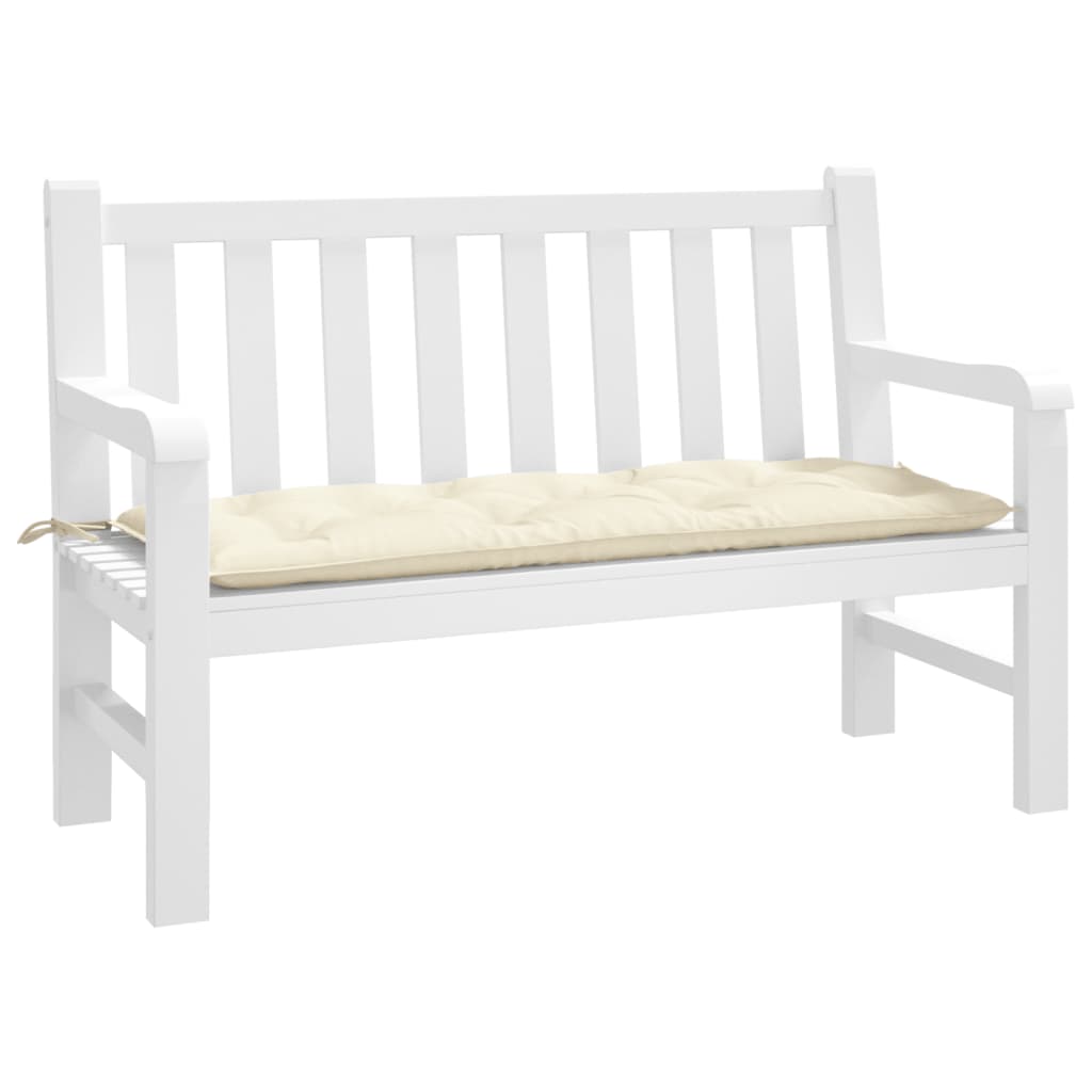 Cuscino per Panca da Giardino Crema 120x50x7 cm Tessuto Oxford