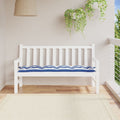 Cuscino per Panca Bianco e Blu 150x50x7 cm in Tessuto Oxford