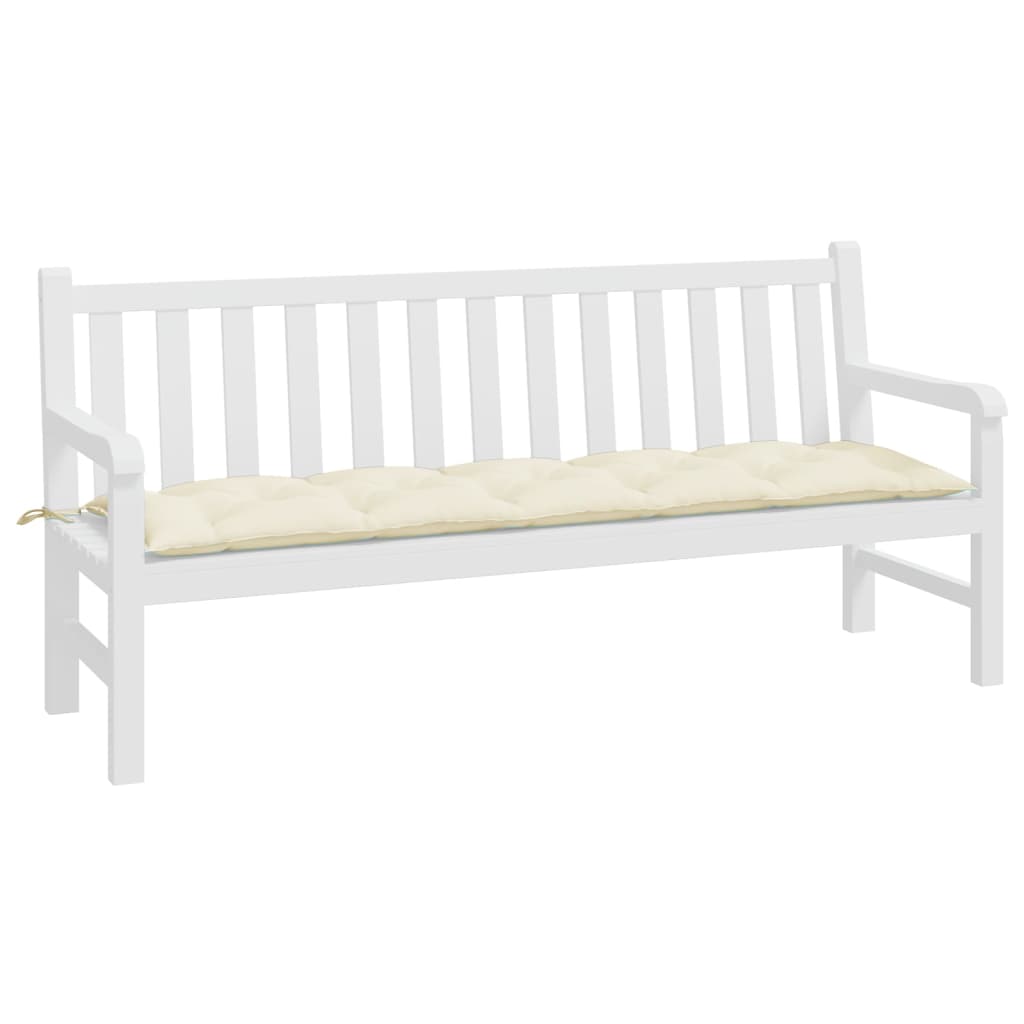Cuscino per Panca Giardino Crema 180x50x7 cm in Tessuto Oxford