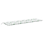 Cuscino Panca da Giardino Motivo a Foglie 200x50x7 cm Tessuto