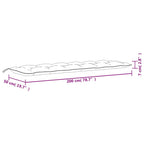 Cuscino Panca da Giardino Motivo a Foglie 200x50x7 cm Tessuto