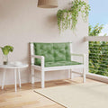Cuscini Panca Giardino 2 pz Motivo a Foglie 100x50x7 cm Tessuto