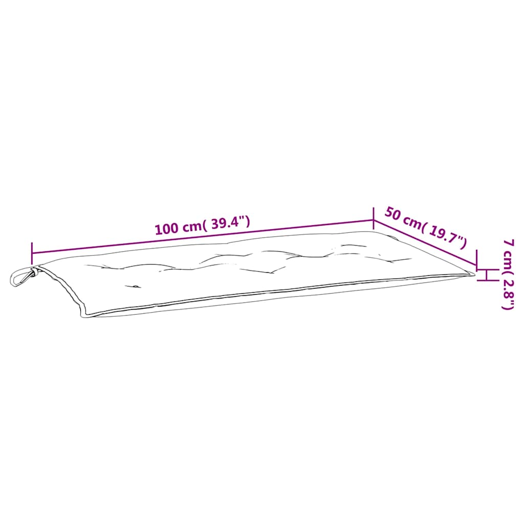 Cuscini per Panca da Giardino 2 pz Rosa 100x50x7 cm in Tessuto