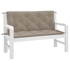 Cuscini per Panca 2 pz Tortora 120x50x7 cm in Tessuto Oxford