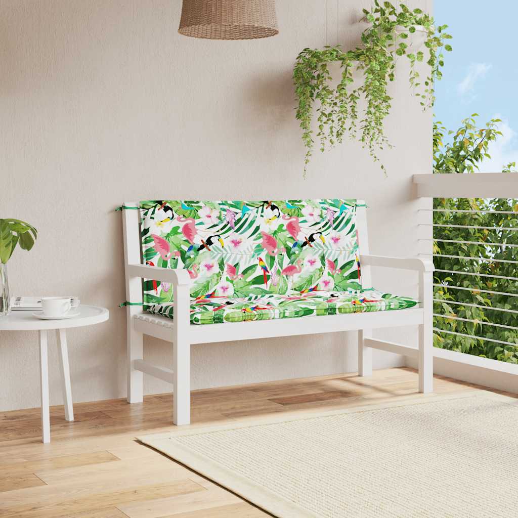 Cuscini Panca da Giardino 2pz Multicolore 120x50x7cm in Tessuto