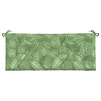 Cuscini Panca Giardino 2 pz Motivo a Foglie 120x50x7 cm Tessuto