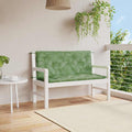 Cuscini Panca Giardino 2 pz Motivo a Foglie 120x50x7 cm Tessuto