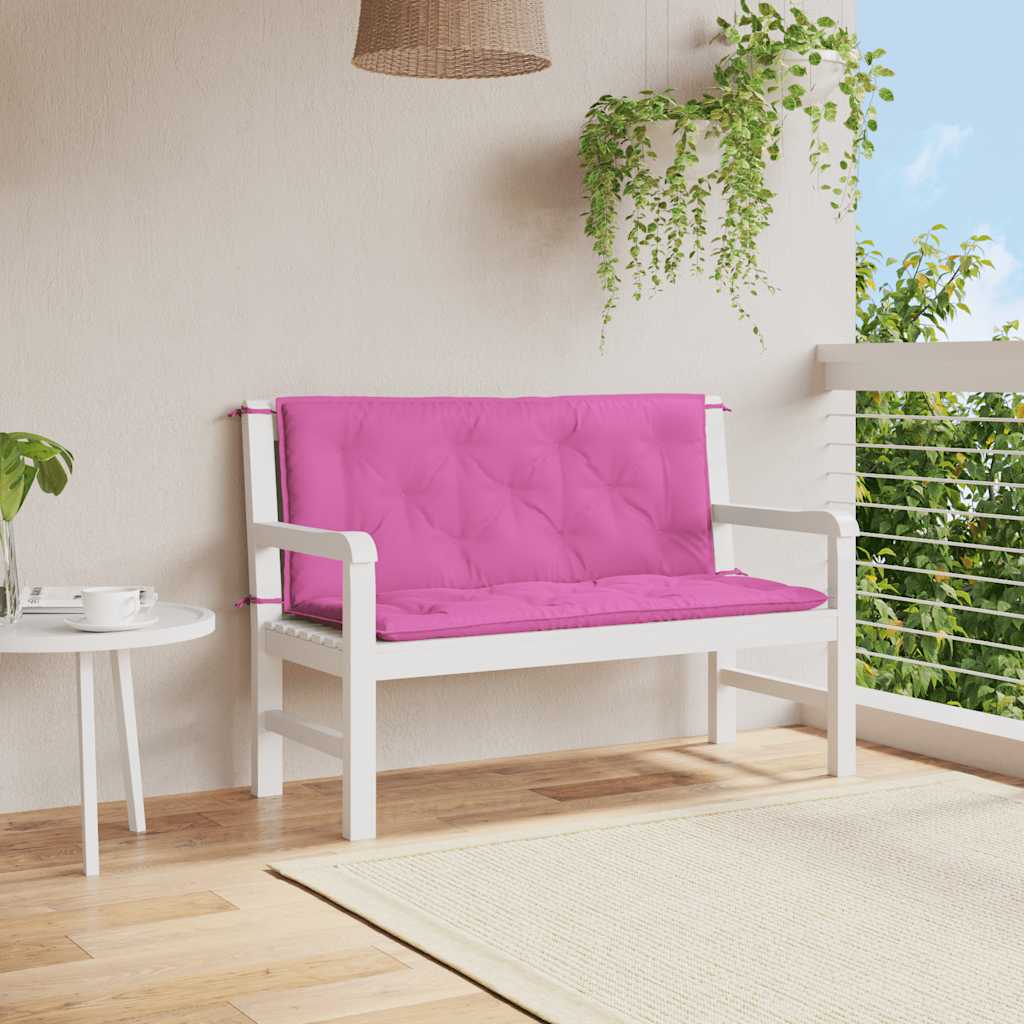 Cuscini per Panca da Giardino 2 pz Rosa 120x50x7 cm in Tessuto