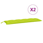Cuscini per Panca 2 pz Verde Brillante 150x50x7 cm Tessuto Oxford