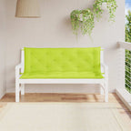 Cuscini per Panca 2 pz Verde Brillante 150x50x7 cm Tessuto Oxford