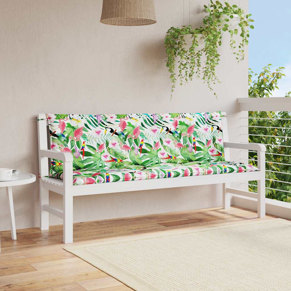 Cuscini Panca da Giardino 2pz Multicolore 150x50x7cm in Tessuto