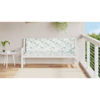 Cuscini Panca Giardino 2 pz Motivo a Foglie 150x50x7 cm Tessuto