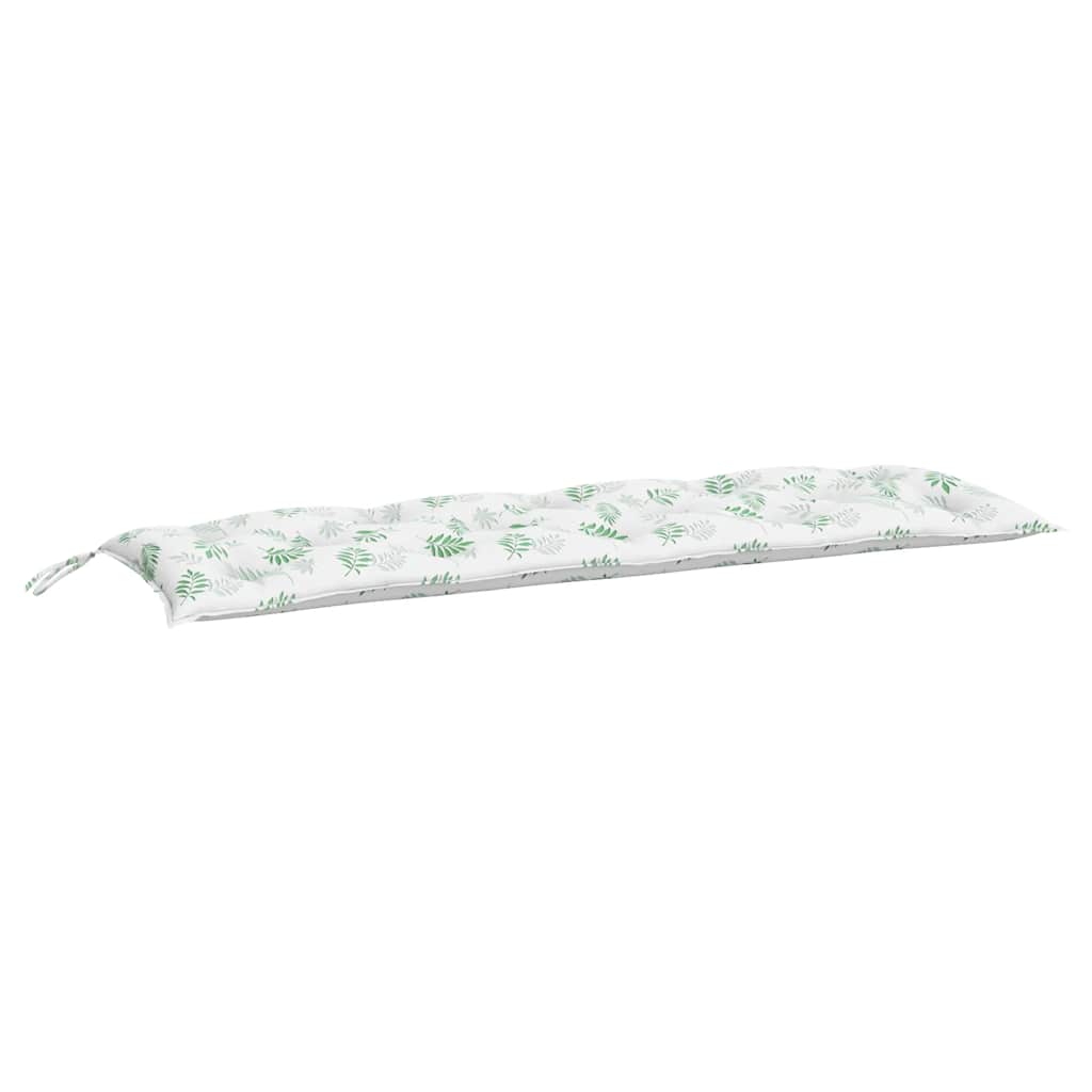 Cuscini Panca Giardino 2 pz Motivo a Foglie 150x50x7 cm Tessuto