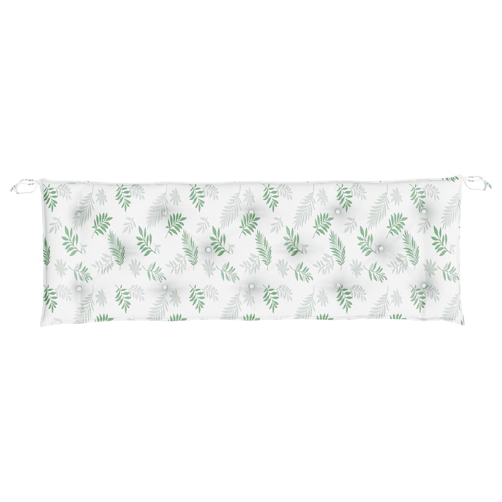 Cuscini Panca Giardino 2 pz Motivo a Foglie 150x50x7 cm Tessuto