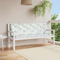 Cuscini Panca Giardino 2 pz Motivo a Foglie 150x50x7 cm Tessuto