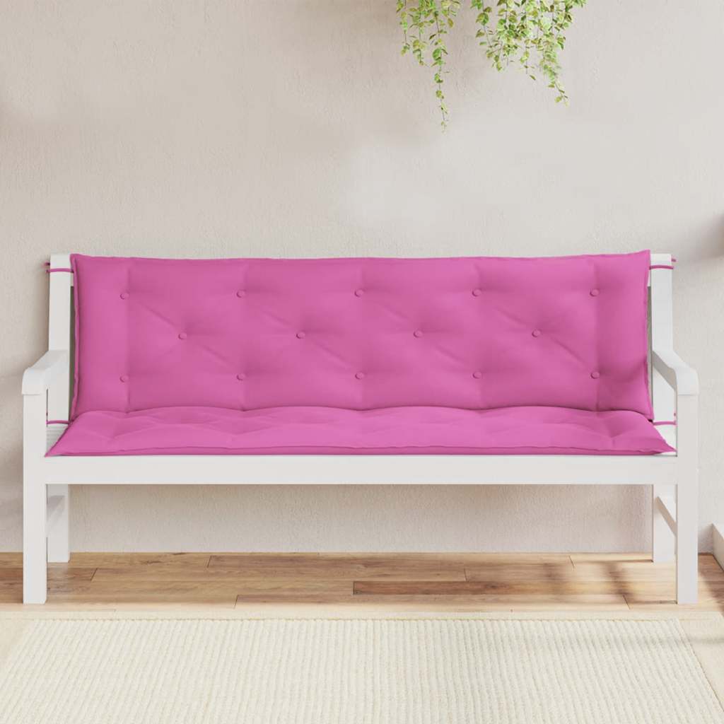 Cuscini per Panca da Giardino 2 pz Rosa 150x50x7 cm in Tessuto