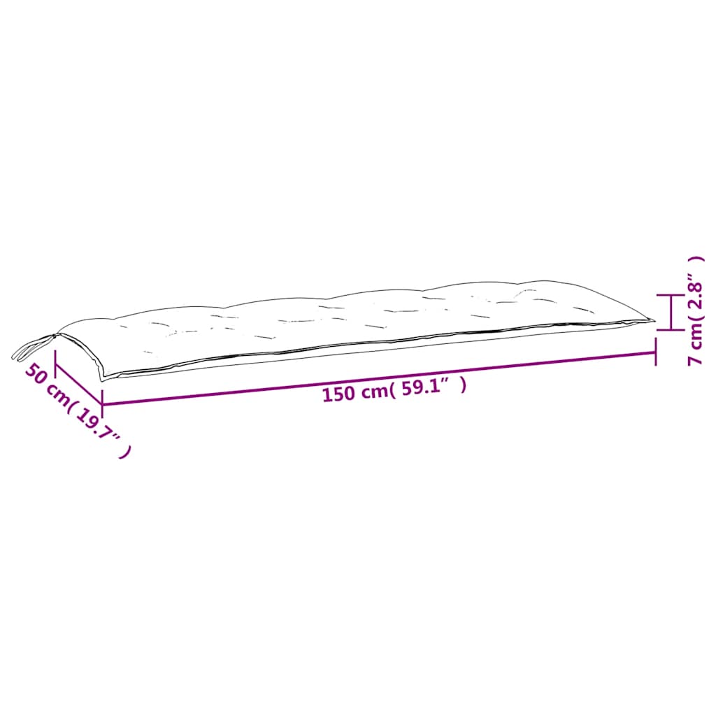 Cuscini per Panca da Giardino 2 pz Turchese 150x50x7 cm Tessuto