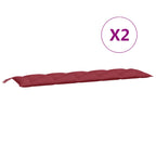 Cuscini per Panca 2 pz Rosso Vino 180x50x7 cm in Tessuto Oxford