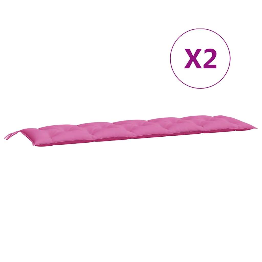 Cuscini per Panca 2 pz Rosa in Tessuto Oxford