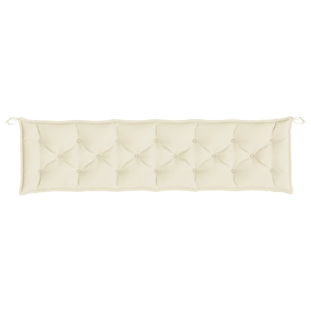 Cuscini Panca Giardino 2pz Bianco Crema 200x50x7 Tessuto Oxford