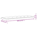 Cuscini Panca Giardino 2pz Bianco Crema 200x50x7 Tessuto Oxford