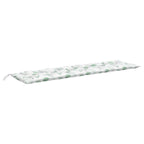 Cuscini Panca Giardino 2 pz Motivo a Foglie 200x50x7 cm Tessuto
