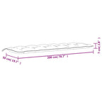 Cuscini Panca Giardino 2 pz Motivo a Foglie 200x50x7 cm Tessuto