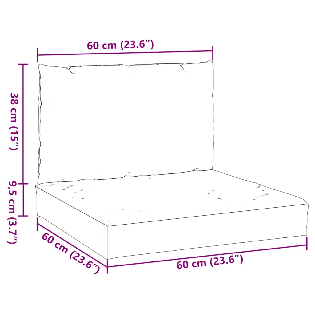 Cuscini per Pallet 2 pz Rossi in Tessuto Oxford