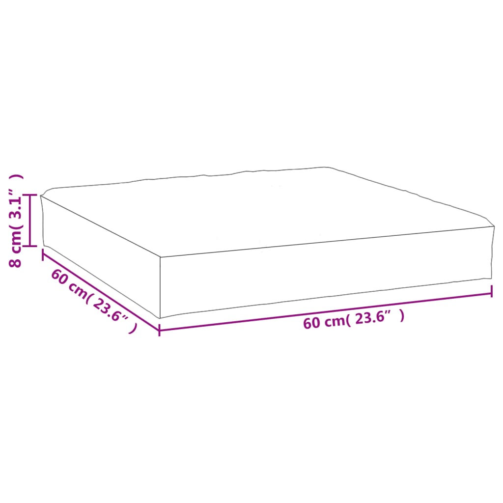 Cuscino per Pallet Multicolore 60x60x8 cm in Tessuto Oxford