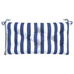Cuscino Panca Giardino Righe Bianche e Blu 110x50x7 cm Tessuto