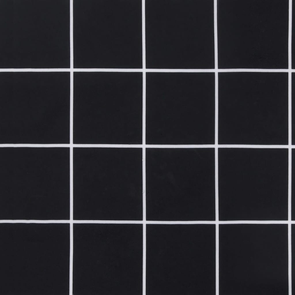 Cuscino Panca Giardino Motivo a Quadri Nero 110x50x7 cm Tessuto