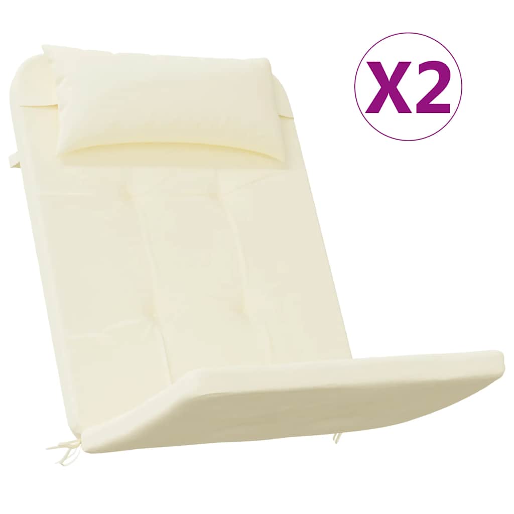 Cuscini per Sedia Adirondack 2 pz Crema in Tessuto Oxford