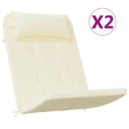 Cuscini per Sedia Adirondack 2 pz Crema in Tessuto Oxford