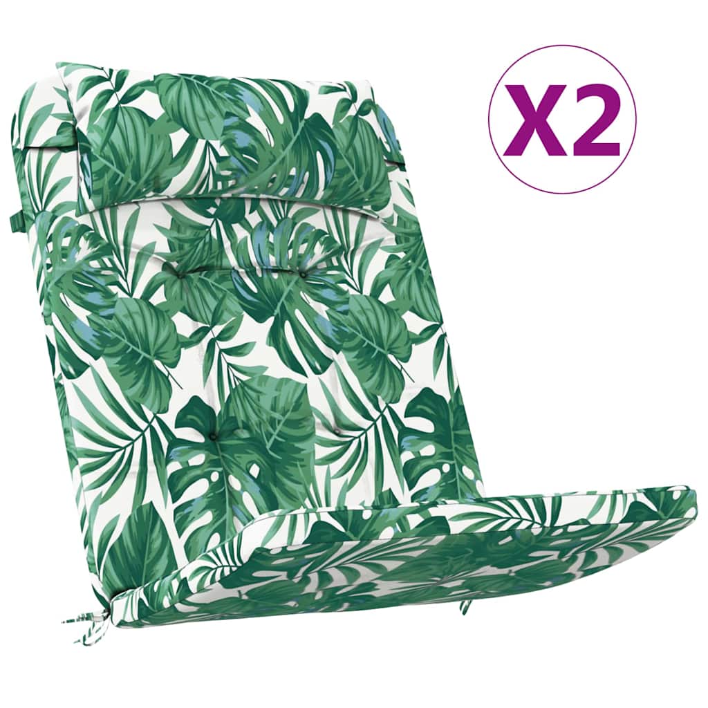 Cuscini per sedie Foglia 2 pcs Motivo Foglia 58 x 77 x 4,5 cm