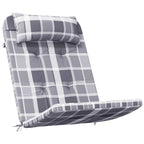 Cuscini Sedia Adirondack 2 pz a Quadri Grigio in Tessuto Oxford
