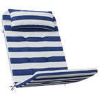 Cuscini Sedia Adirondack 2pz Strisce Bianche Blu Tessuto Oxford