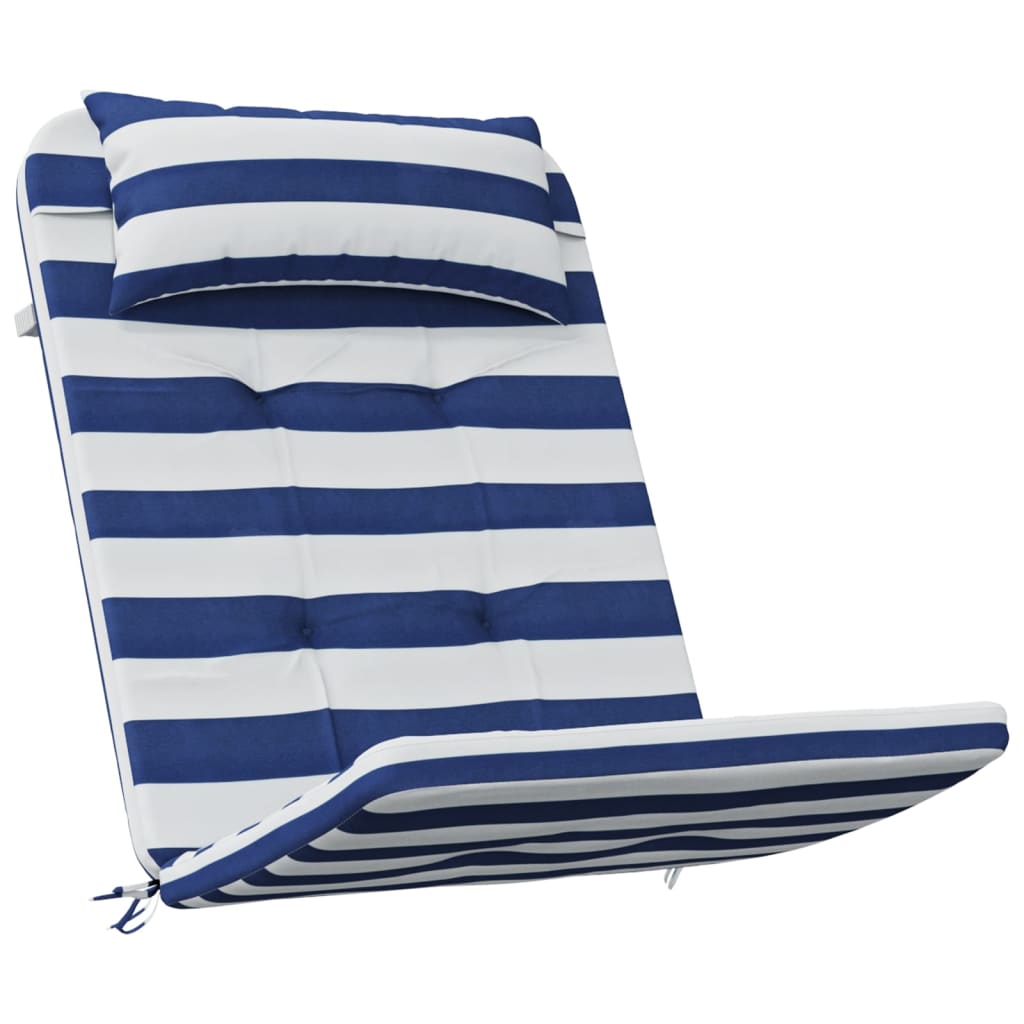 Cuscini Sedia Adirondack 2pz Strisce Bianche Blu Tessuto Oxford