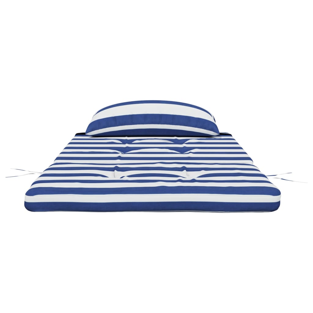 Cuscini Sedia Adirondack 2pz Strisce Bianche Blu Tessuto Oxford