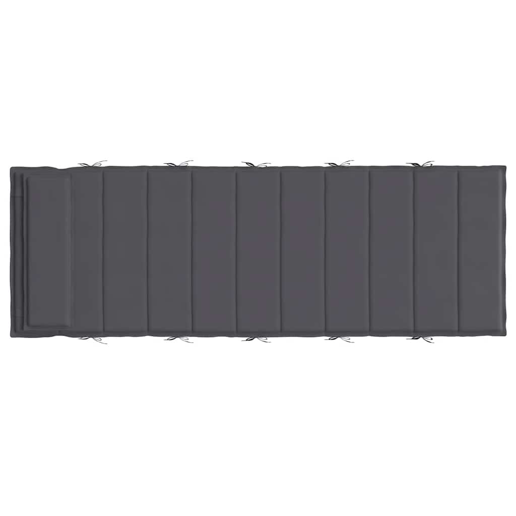 Cuscino per Lettino Antracite 180x60x4 cm in Tessuto Oxford