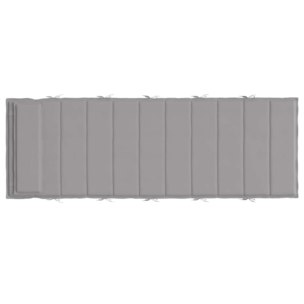 Cuscino per Lettino Grigio 180x60x4 cm in Tessuto Oxford