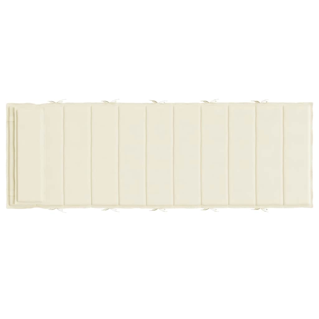 Cuscino per Lettino Crema 180x60x4 cm in Tessuto Oxford