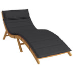 Cuscino per Lettino Nero 180x60x4 cm in Tessuto Oxford