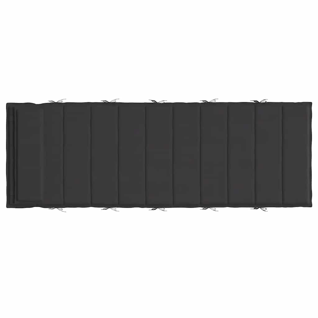 Cuscino per Lettino Nero 180x60x4 cm in Tessuto Oxford