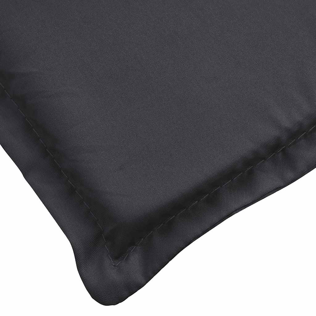 Cuscino per Lettino Nero 180x60x4 cm in Tessuto Oxford