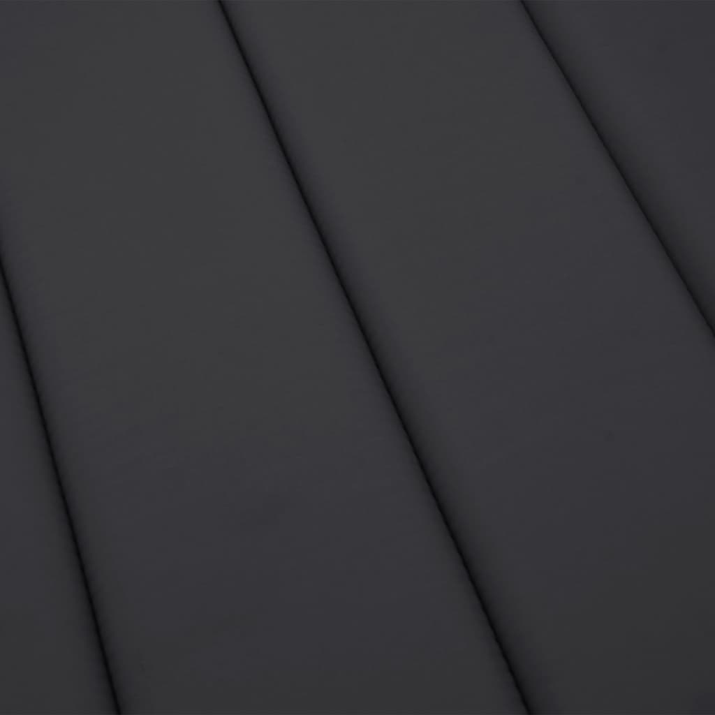 Cuscino per Lettino Nero 180x60x4 cm in Tessuto Oxford