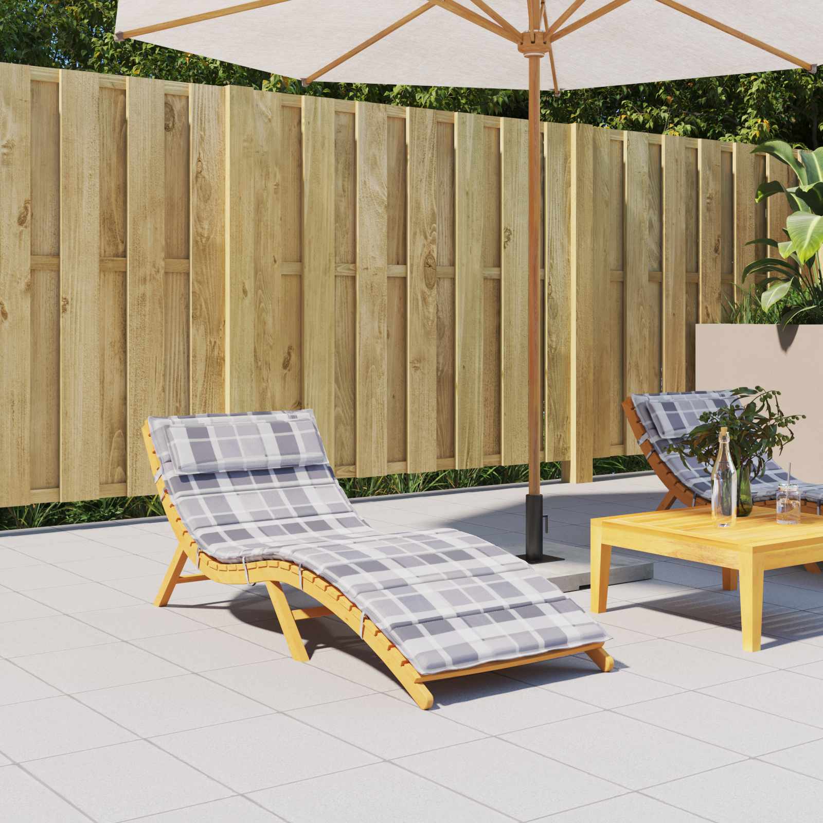 Cuscino per Lounger Sole Grigio 178 x 60 x 4 cm Tessuto Oxford