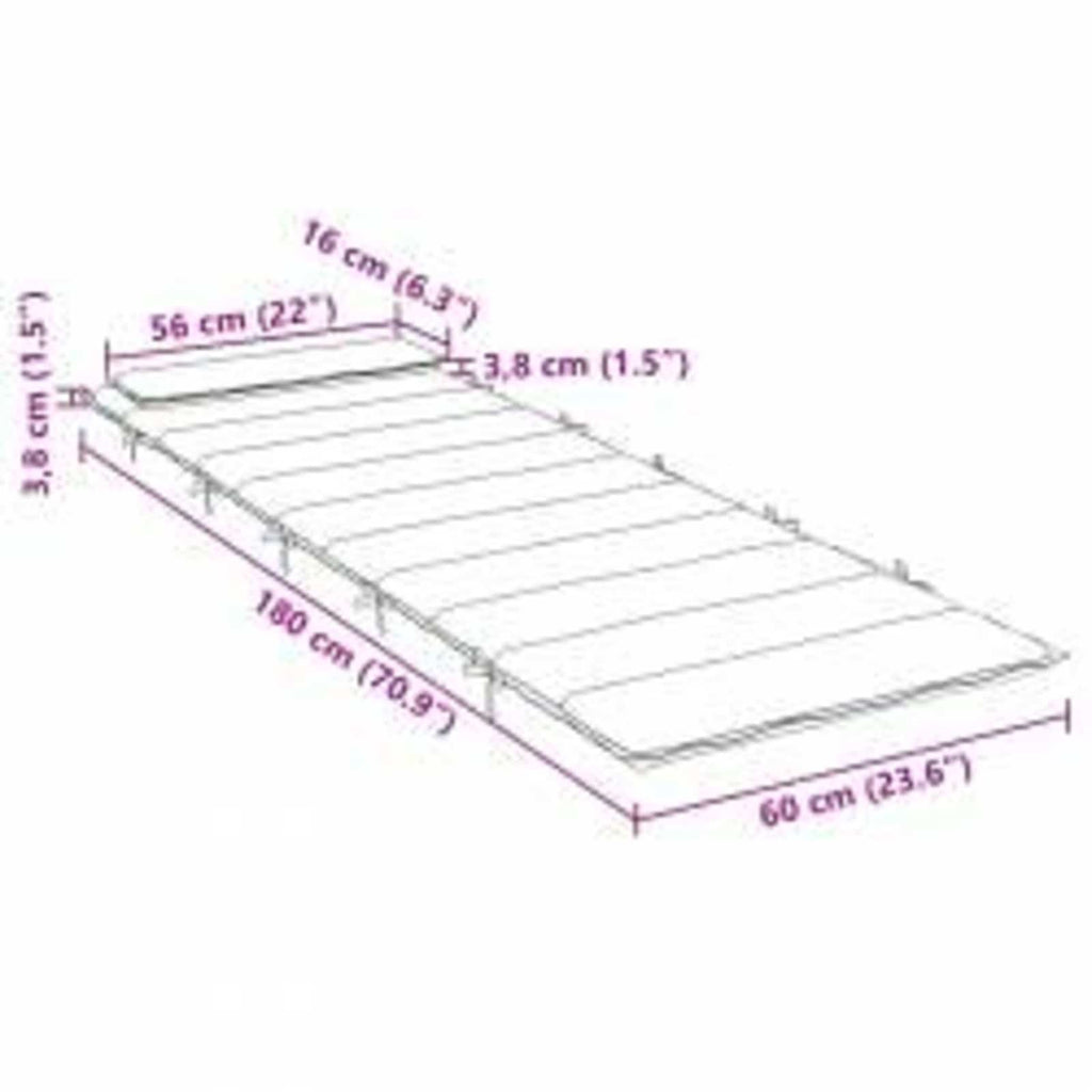 Cuscino per Lounger Sole Grigio 178 x 60 x 4 cm Tessuto Oxford