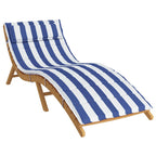 Cuscino per Lettino Righe Bianche e Blu 180x60x4 Tessuto Oxford