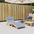 Cuscino per Lettino Righe Bianche e Blu 180x60x4 Tessuto Oxford